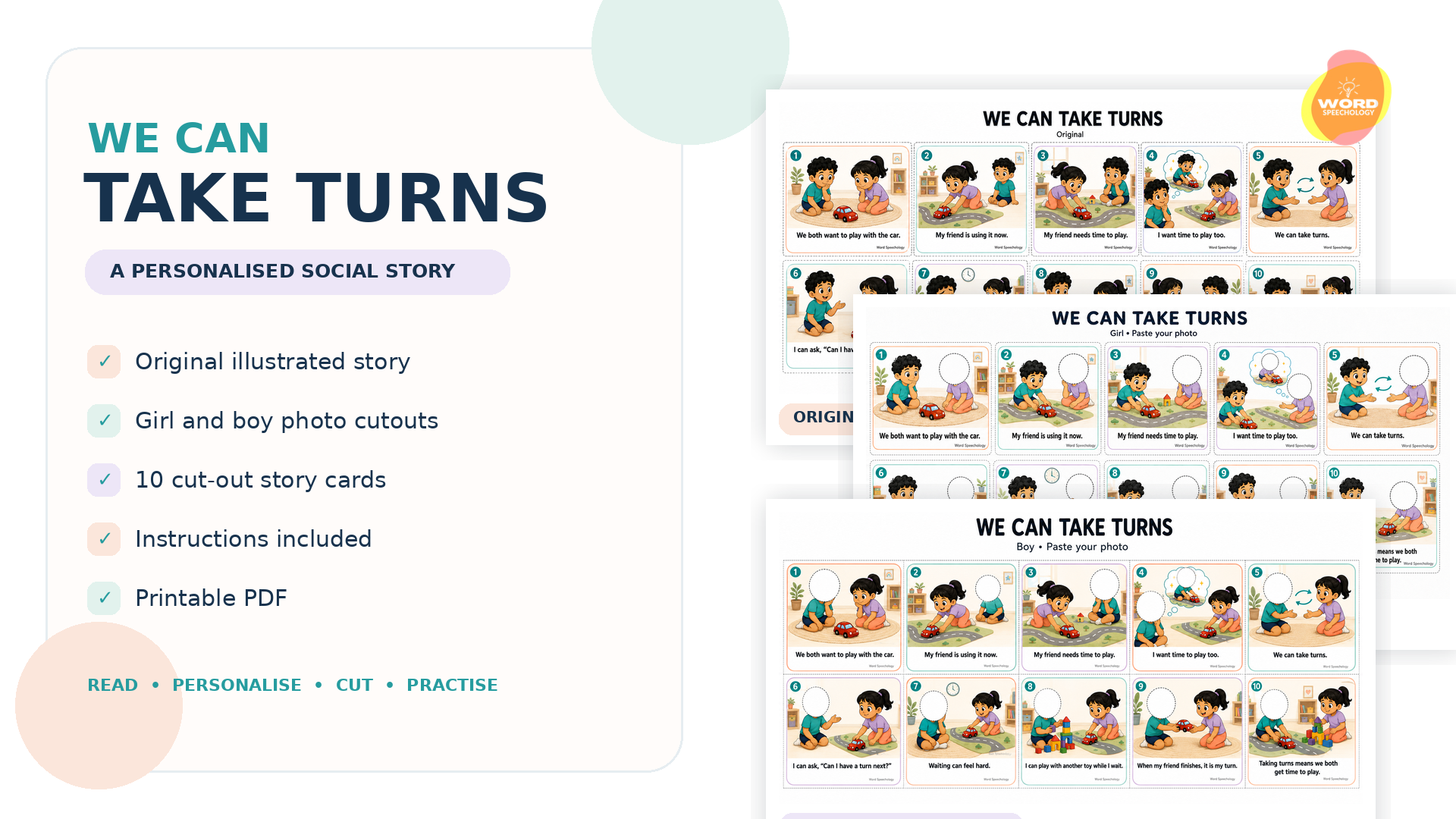 Learning to Wait – Social Story with Girl Cut-Out Activities